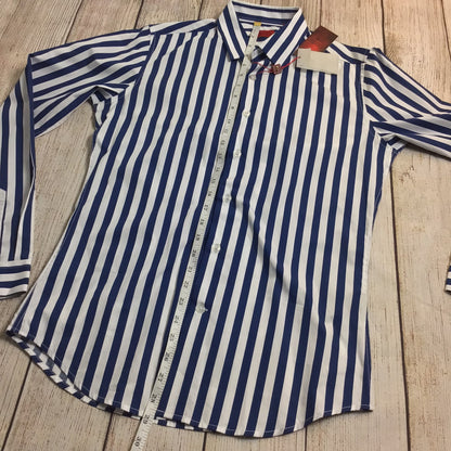 BNWT Devil's Advocate Blue & White Striped Shirt RRP £55 Size S