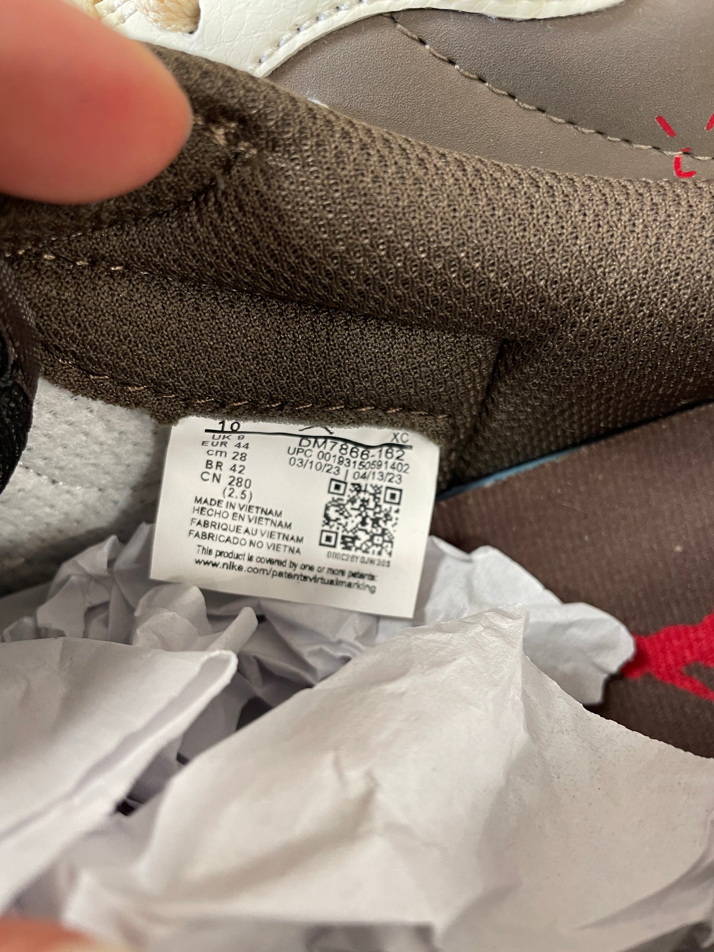 Nike Air Jordan Travis Scott Cactus Jack Cream Brown Beige Trainers UK 9