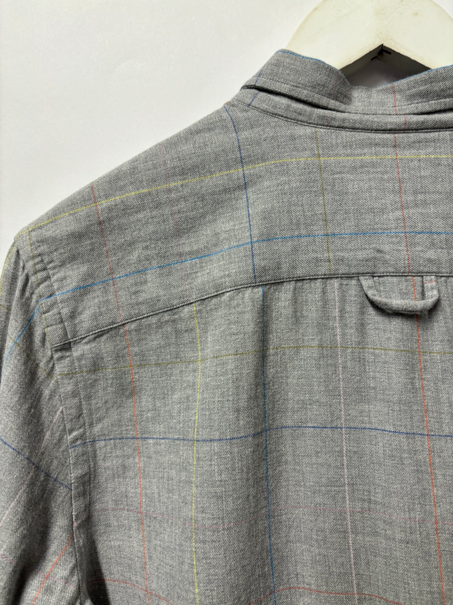 Lacoste Live Grey and Multicoloured Cotton Check Oxford Shirt 38