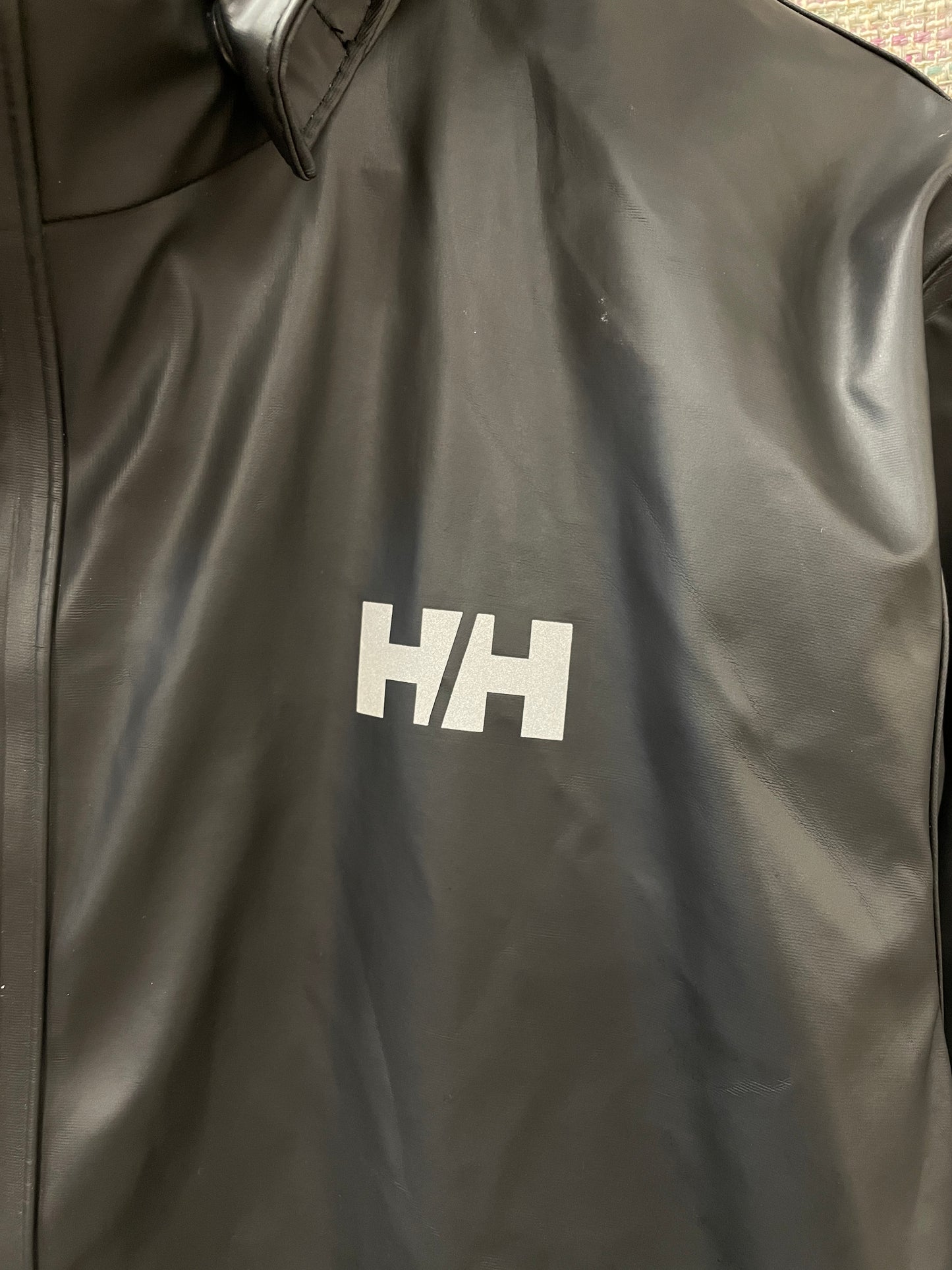 Helly Hansen Black Rain Jacket with Removable Hood 14 Large