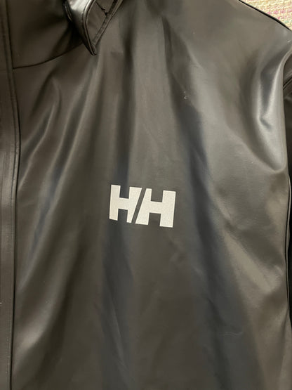 Helly Hansen Black Rain Jacket with Removable Hood 14 Large