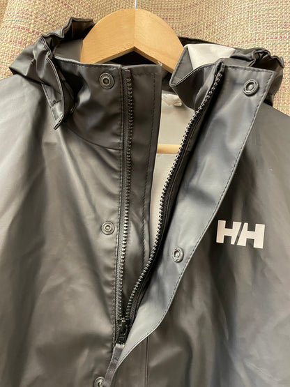 Helly Hansen Black Rain Jacket with Removable Hood 14 Large