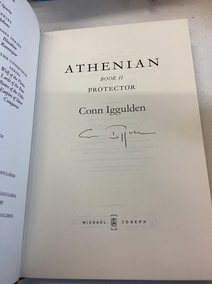 Athenian Book 2 Protector War Rages, Enemies Rise, The Game Begins Conn Iggulden  Signed