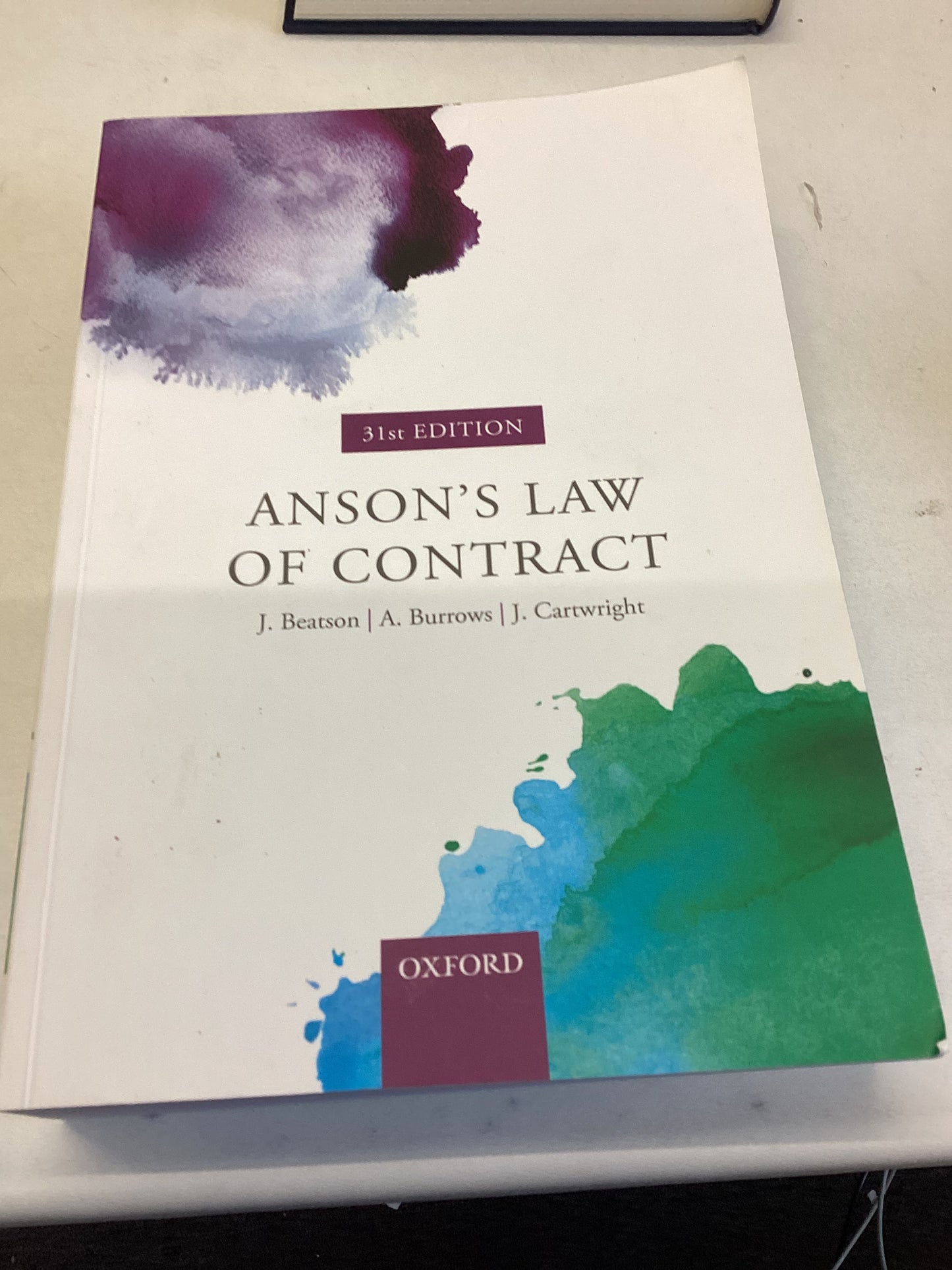 Anson's Law of Contract 31st Edition J Beatson A Burrows J Cartwright