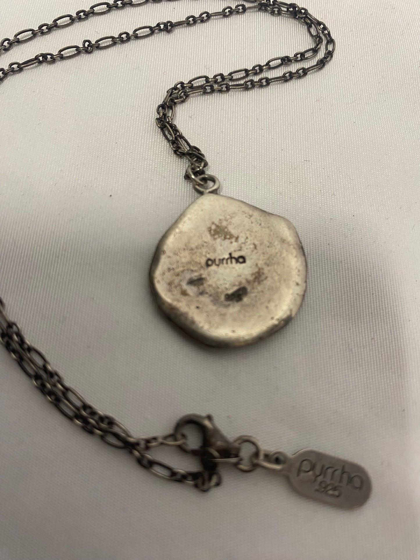 Pyrrha Winged Heart 925 Silver Talisman Necklace With Medium Anchor Chain