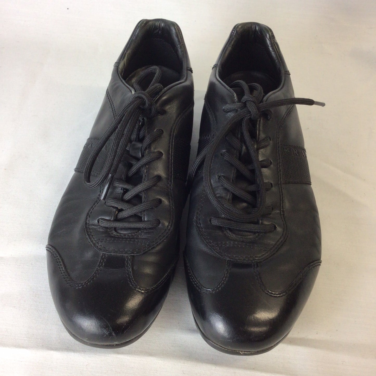 Prada 4E 1628 Black Leather Trainers Size 6.5 UK