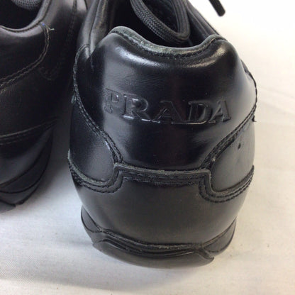 Prada 4E 1628 Black Leather Trainers Size 6.5 UK