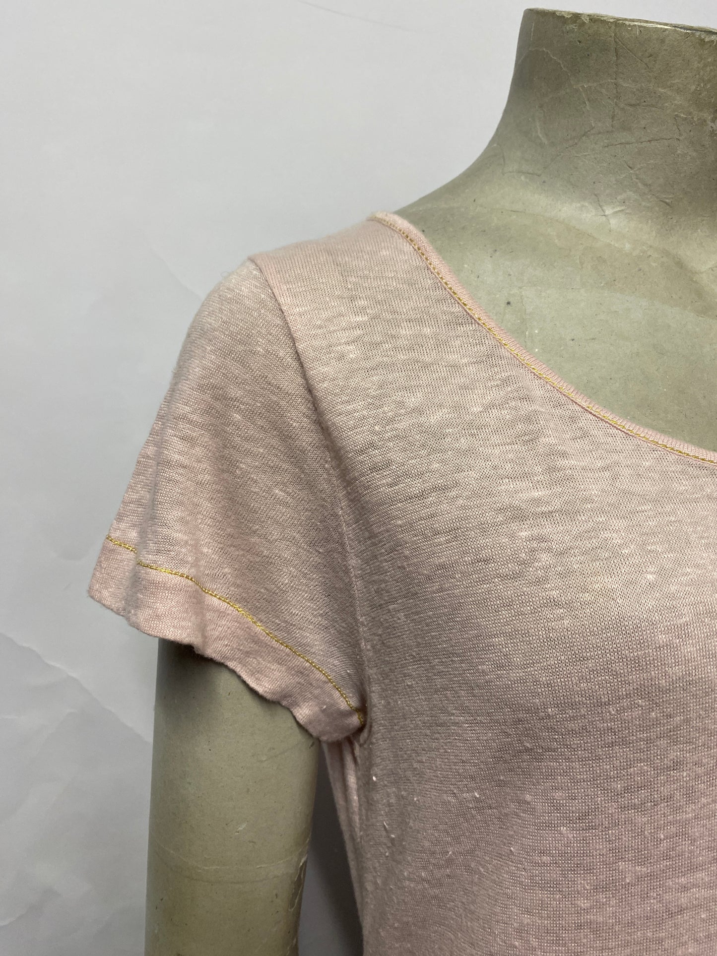 WYSE Pink Linen Blend Heart T-shirt Medium