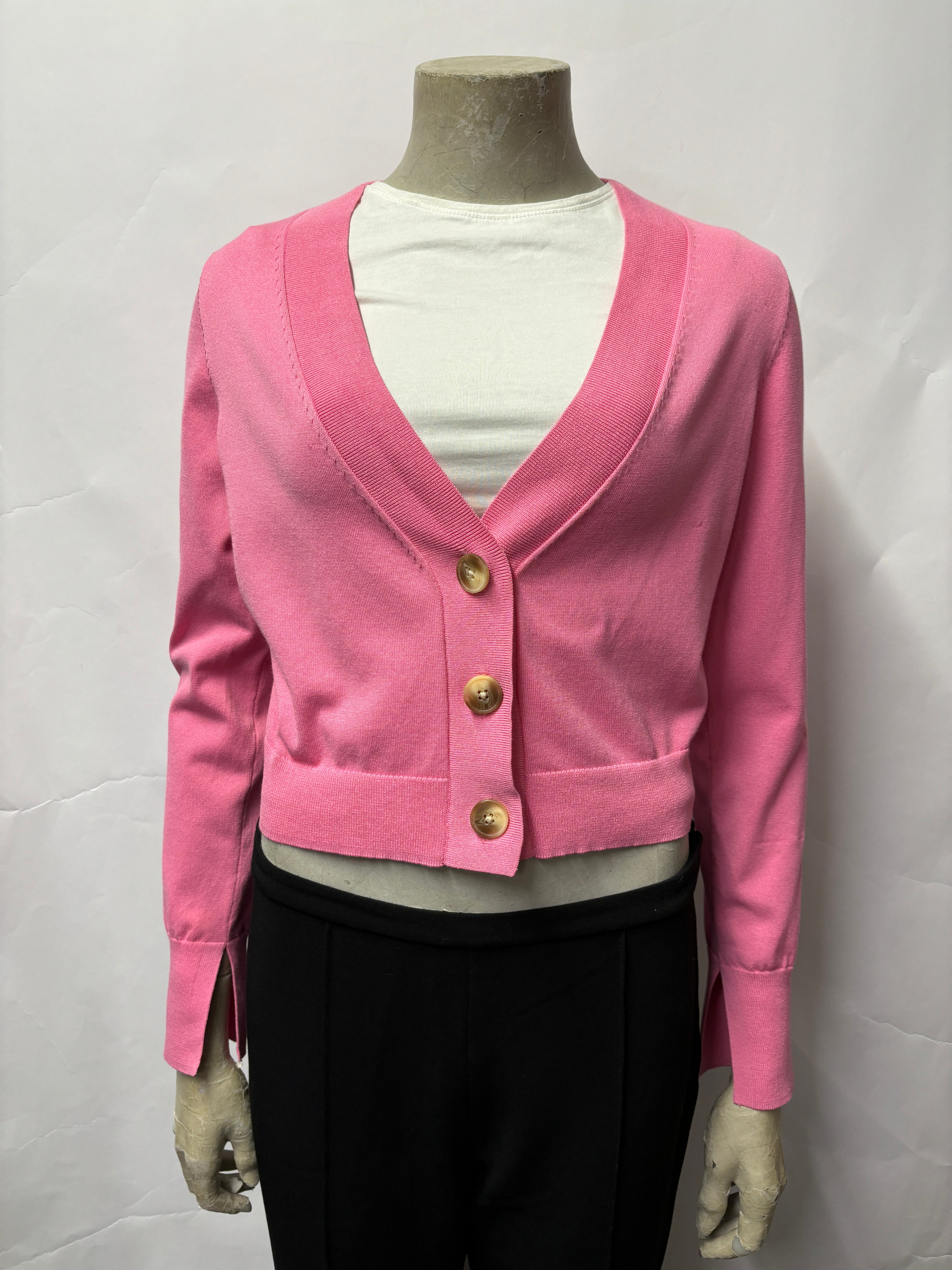 Ted Baker Pink Cotton Blend Cropped Cardigan 3 Shop for Shelter