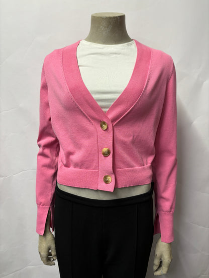 Ted Baker Pink Cotton Blend Cropped Cardigan 3