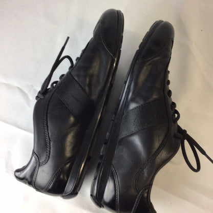 Prada 4E 1628 Black Leather Trainers Size 6.5 UK