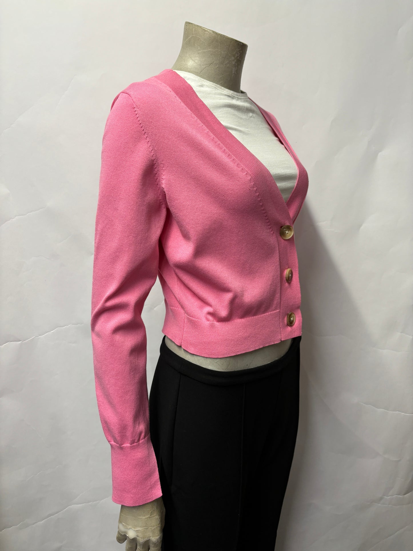 Ted Baker Pink Cotton Blend Cropped Cardigan 3