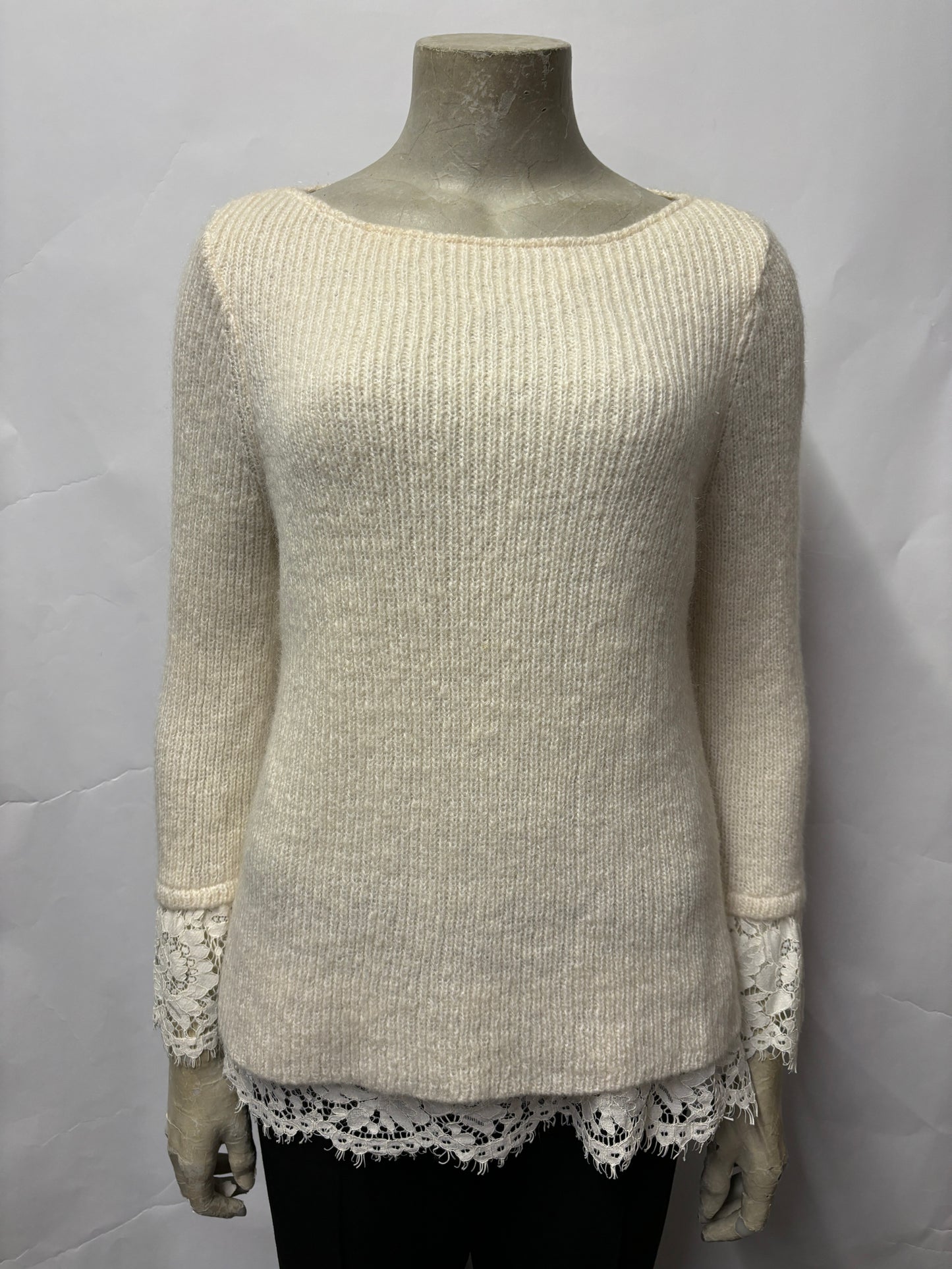 Mint Velvet Cream Mohair and Lace Jumper 12