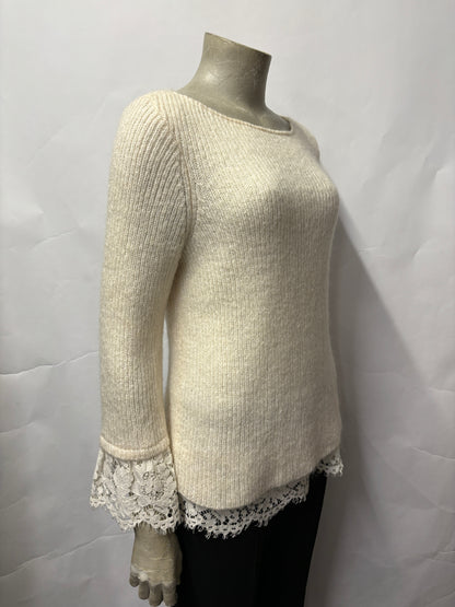 Mint Velvet Cream Mohair and Lace Jumper 12