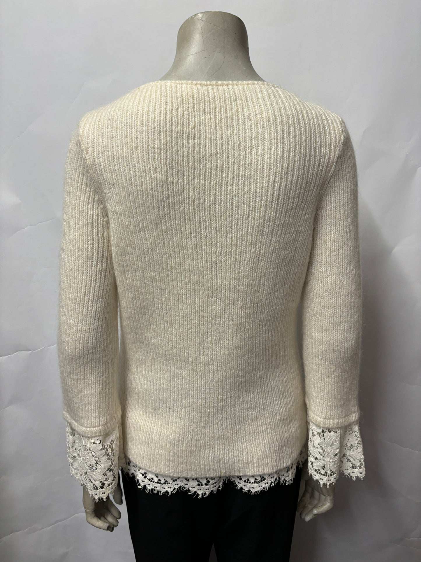 Mint Velvet Cream Mohair and Lace Jumper 12