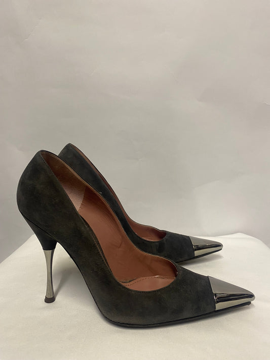 Dolce & Gabbana Grey Suede Pointed Stiletto Pump Heels 6