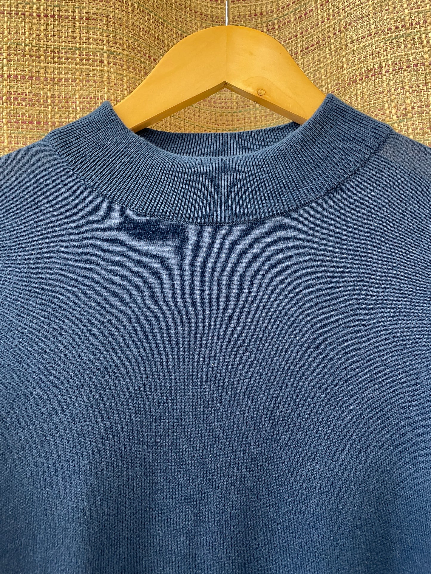 John Smedley Blue Turtleneck Long Sleeve Fine Knit Jumper Medium