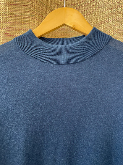 John Smedley Blue Turtleneck Long Sleeve Fine Knit Jumper Medium