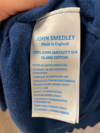 John Smedley Blue Turtleneck Long Sleeve Fine Knit Jumper Medium