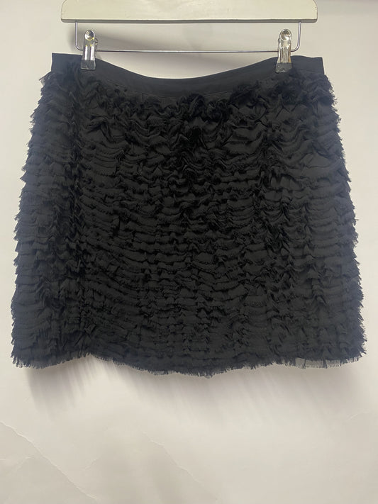 Michael Kors Black Chiffon Ruffle Mini Skirt 12