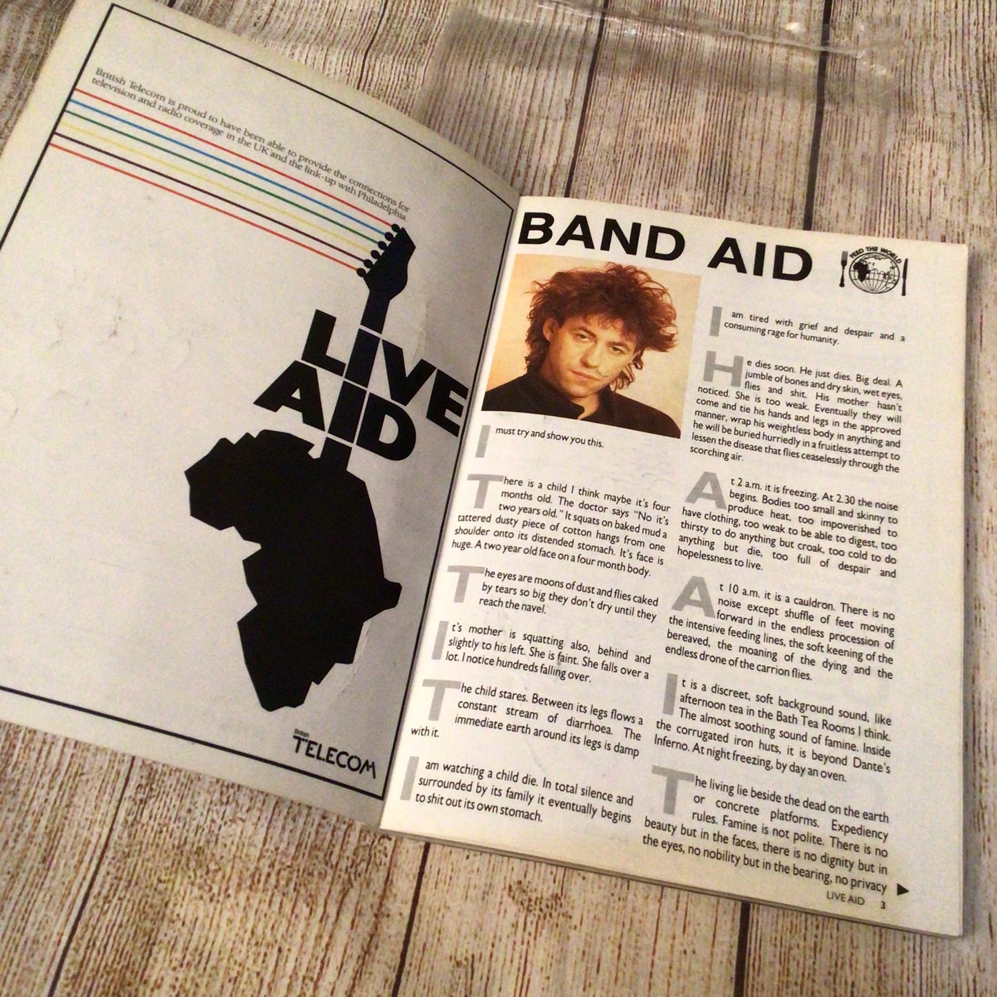 Live Aid Concert Programme, Wembley Stadium, July 13th 1985
