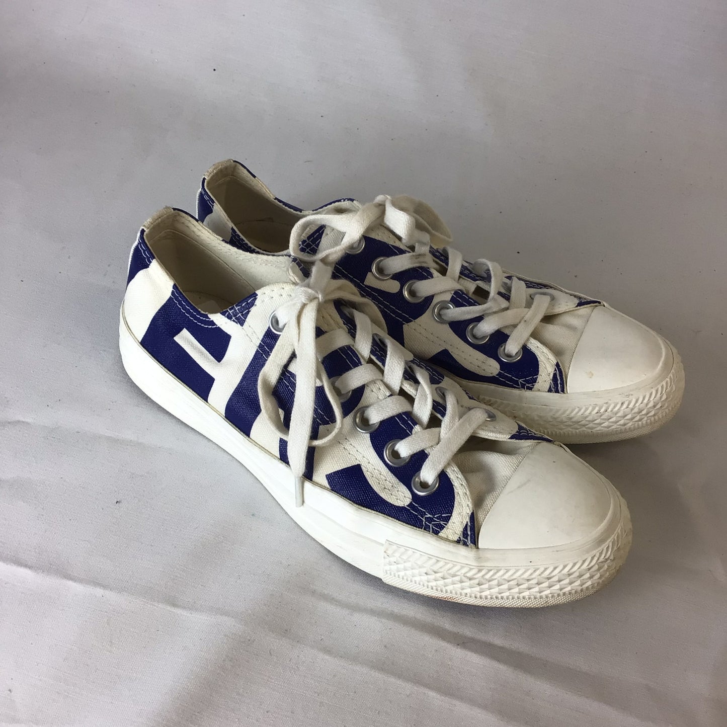 Converse Blue & White Screen Print Low Top Trainers Size 5 UK