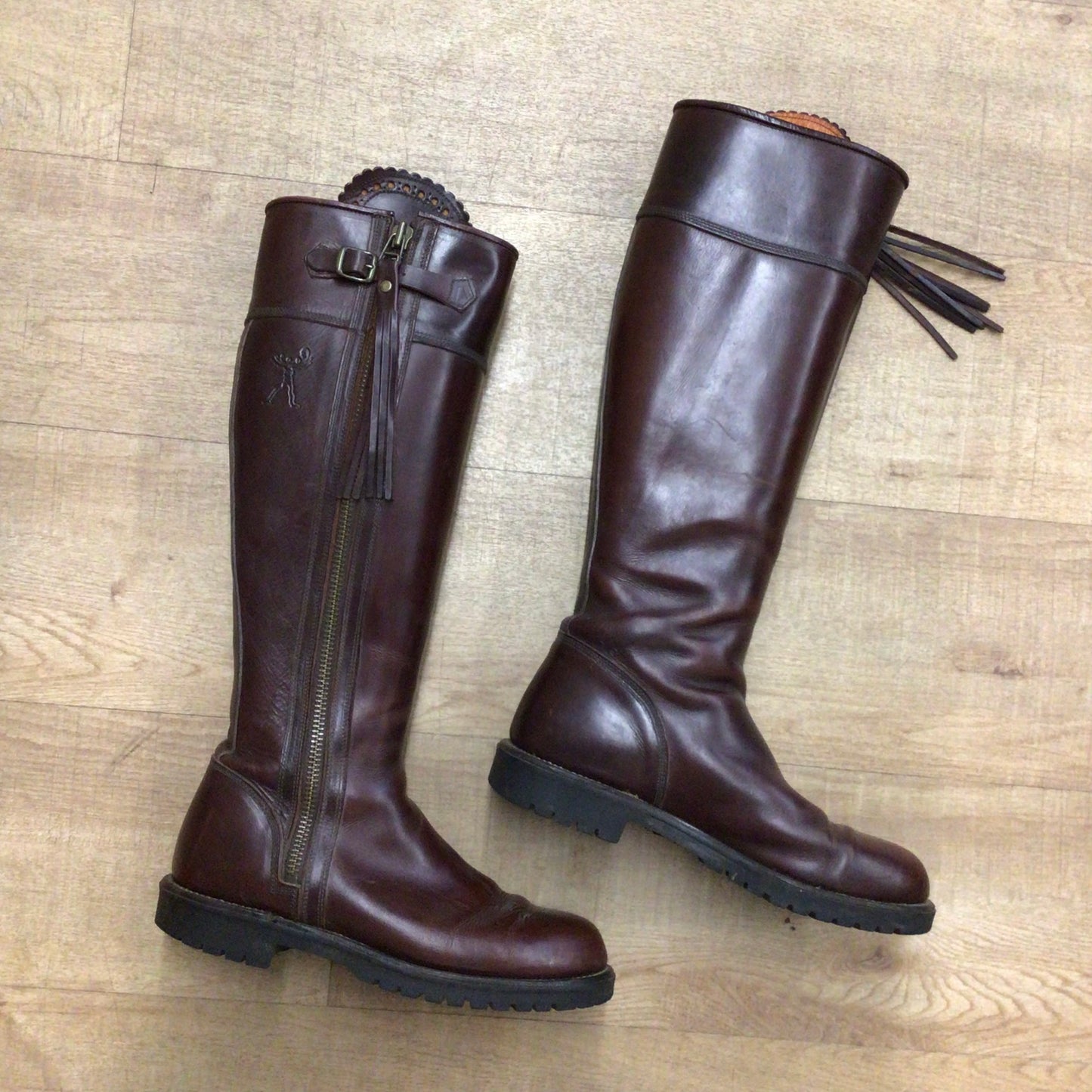 Penelope Chilvers Long Tassel Conker Brown Boots Size EU 41