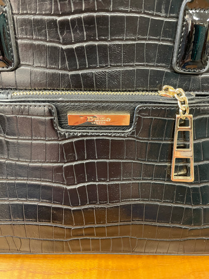 Dune Black Croc Effect Faux Leather Top Handle Day Bag Handbag
