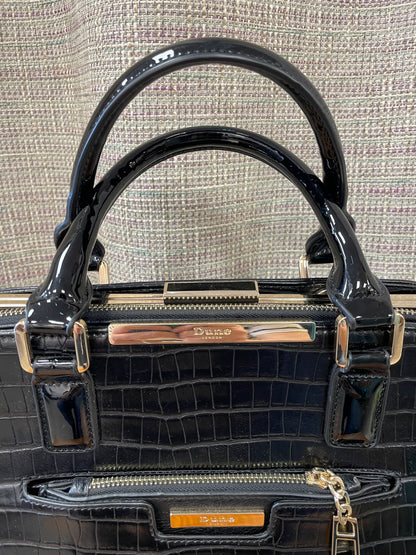 Dune Black Croc Effect Faux Leather Top Handle Day Bag Handbag