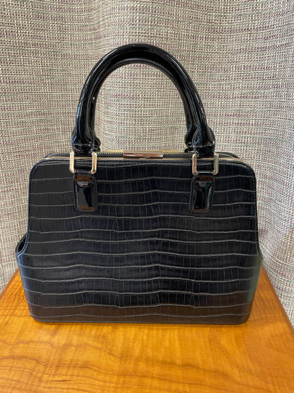 Dune Black Croc Effect Faux Leather Top Handle Day Bag Handbag