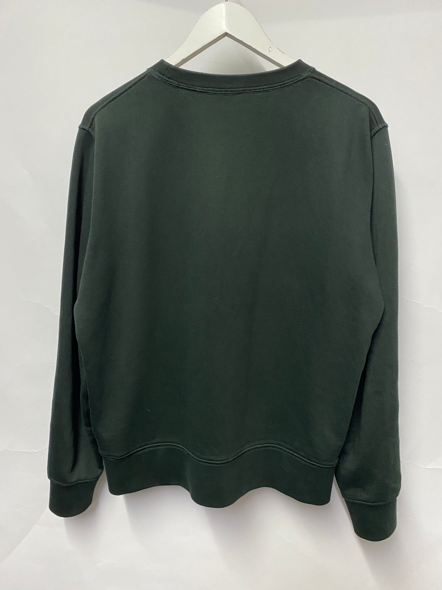 Arket Dark Green Cotton Crewneck Sweatshirt Small