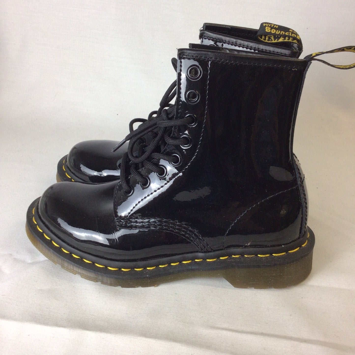 Dr Martens DMs 1460 11821 Black Patent Leather Boots Size 3 UK