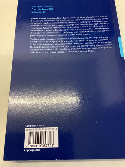 Concrete Semantics with Isabelle/HOL Tobias Nipkow Gerwin Klein