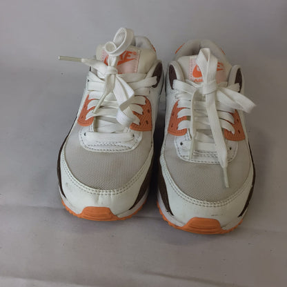 Nike Air Max 90 Orange, White & Brown Trainers DZ5379-100 Size 3 UK