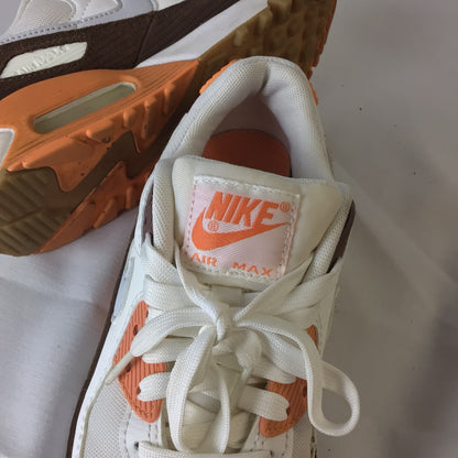 Nike Air Max 90 Orange, White & Brown Trainers DZ5379-100 Size 3 UK