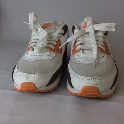 Nike Air Max 90 Orange, White & Brown Trainers DZ5379-100 Size 3 UK