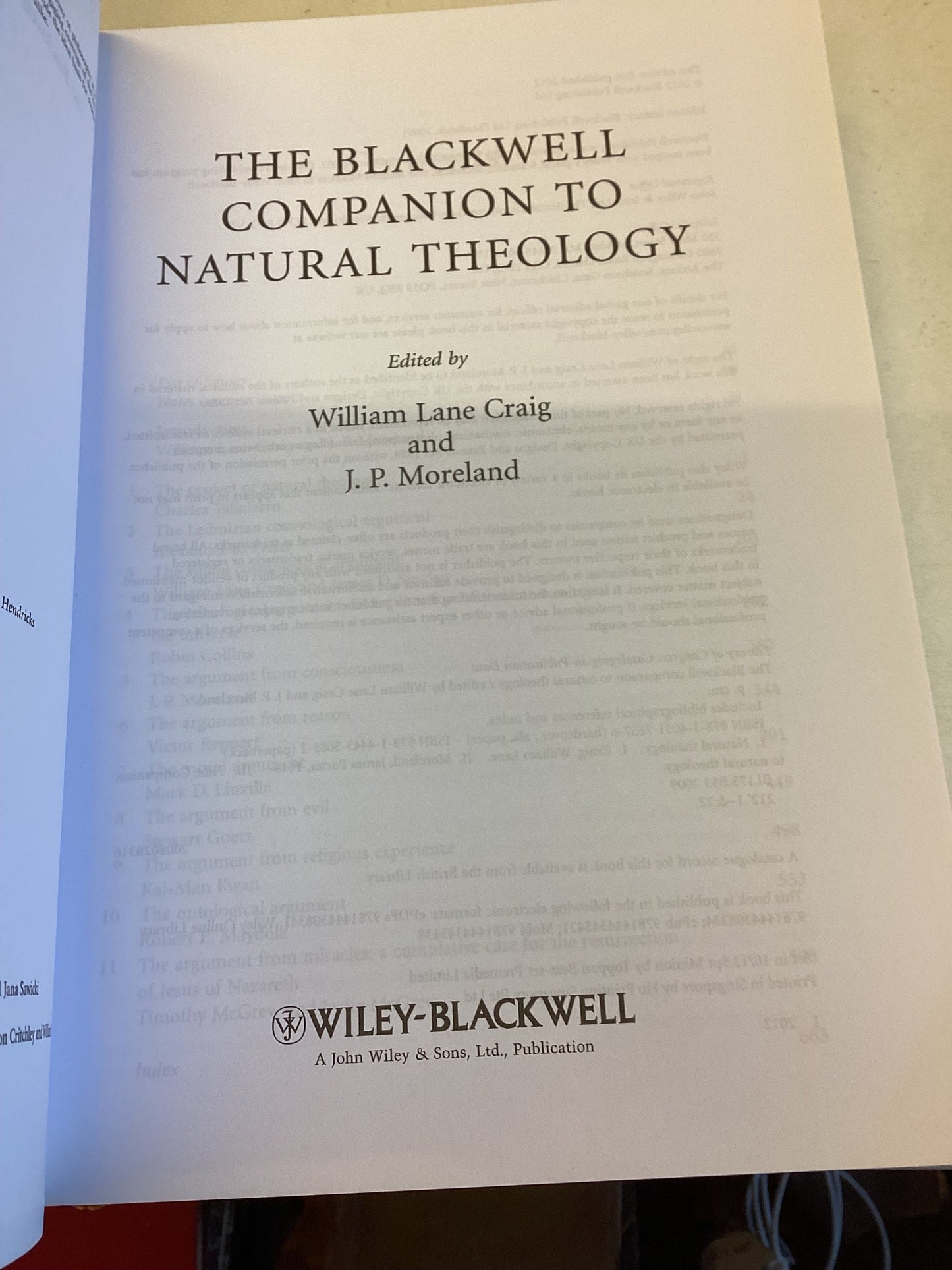 The Blackwell Companion to Natural Theology