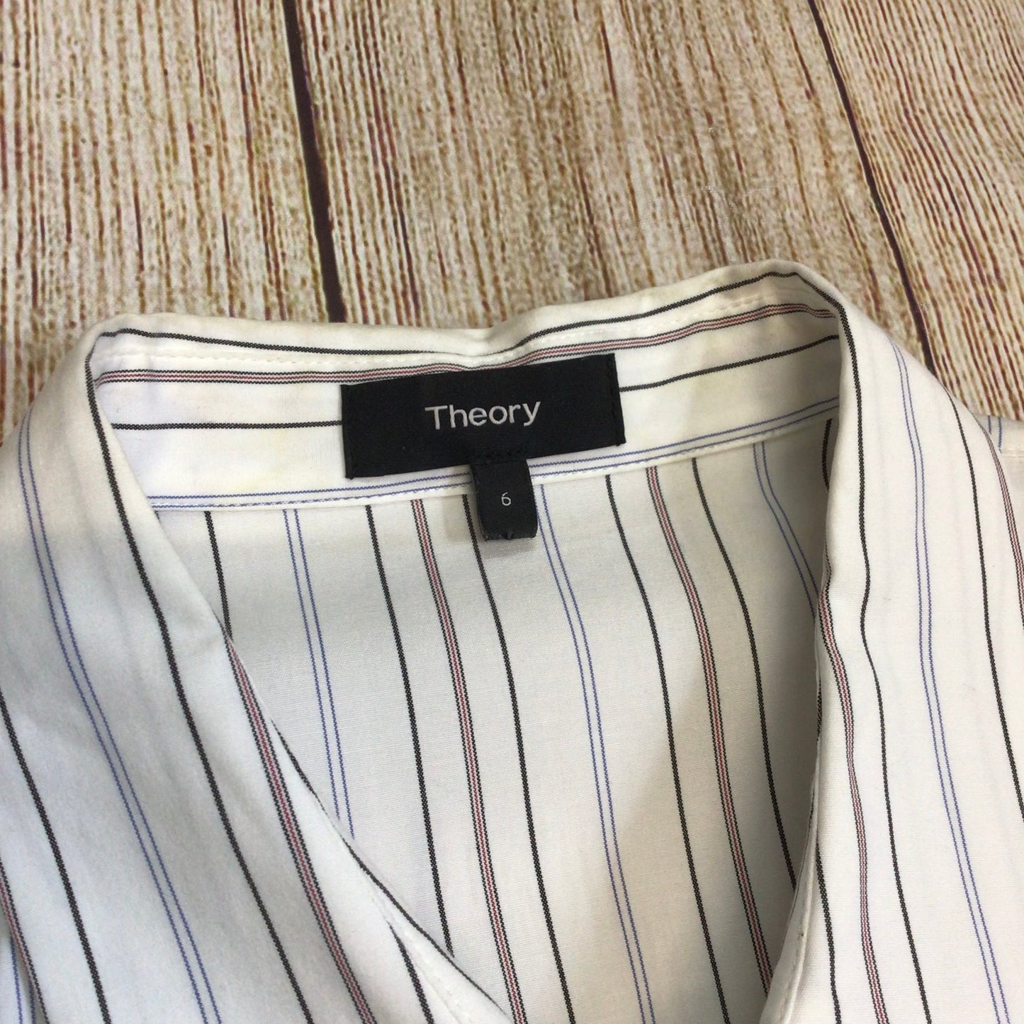 Theory Avinka White Striped Shirt Dress w/Belt & Pockets Size 6 US (10 UK)