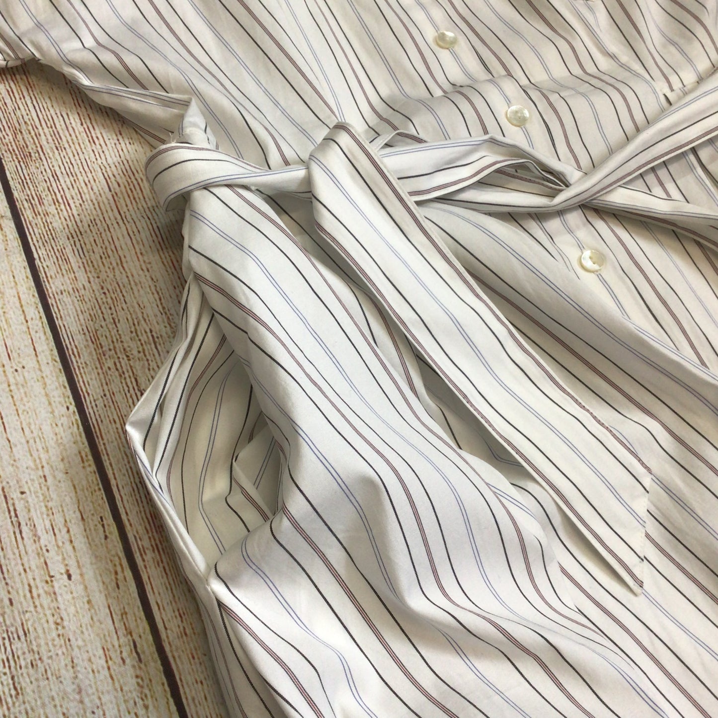 Theory Avinka White Striped Shirt Dress w/Belt & Pockets Size 6 US (10 UK)