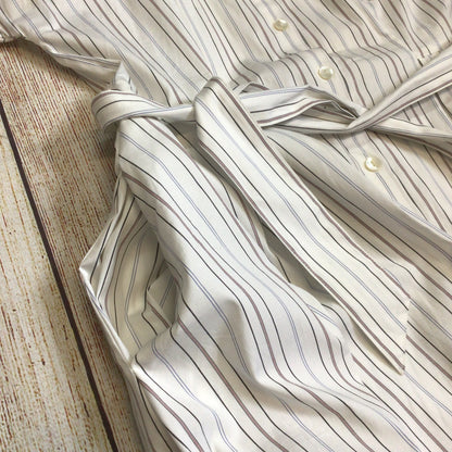 Theory Avinka White Striped Shirt Dress w/Belt & Pockets Size 6 US (10 UK)