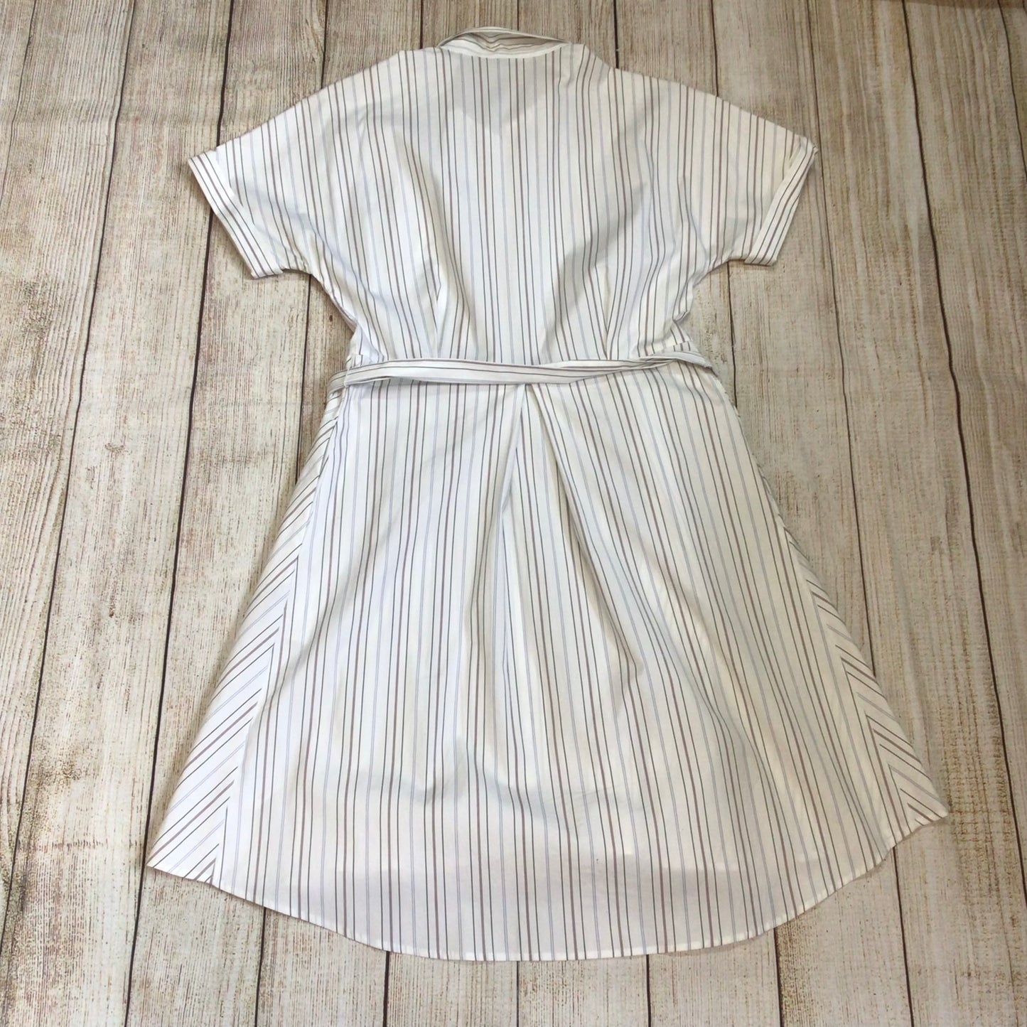 Theory Avinka White Striped Shirt Dress w/Belt & Pockets Size 6 US (10 UK)