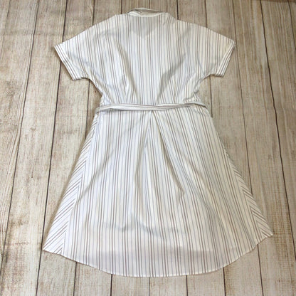 Theory Avinka White Striped Shirt Dress w/Belt & Pockets Size 6 US (10 UK)