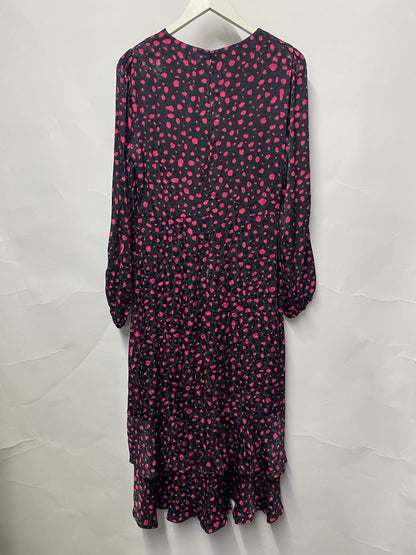 Ro&Zo Black and Pink Felicity Spot Occasion Dress 12 BNWT