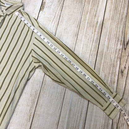 Vintage Jaeger Beige Brown Striped Shirt Size Ch46" (approx.)