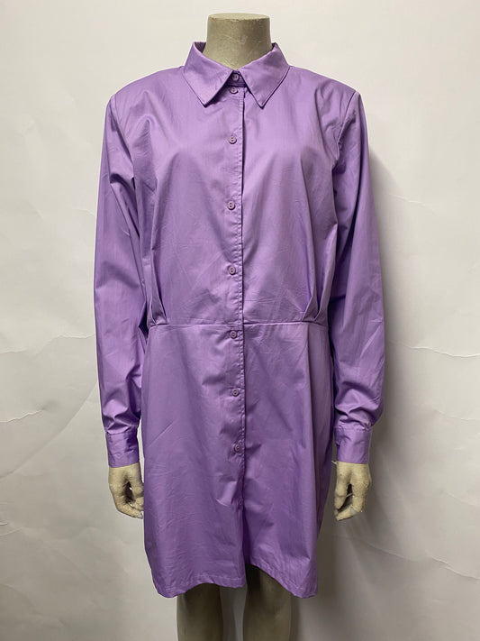 Resume Anthropologie Lilac Cotton Shirt Dress 12 BNWT