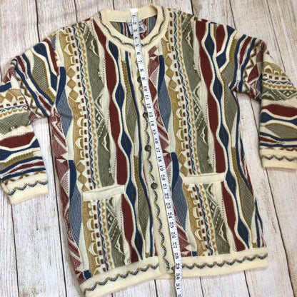 Vintage Purely Australian Multicoloured Pure Wool Cardigan Size L