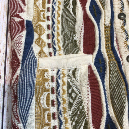 Vintage Purely Australian Multicoloured Pure Wool Cardigan Size L