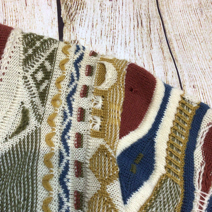 Vintage Purely Australian Multicoloured Pure Wool Cardigan Size L
