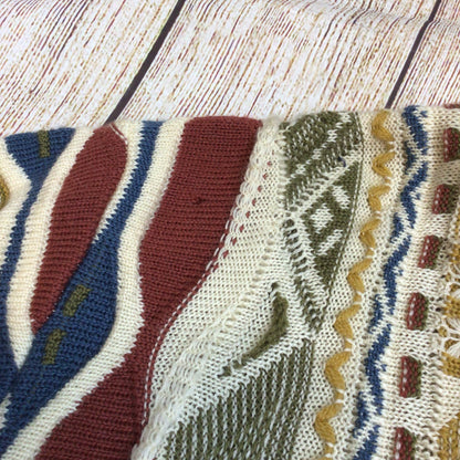 Vintage Purely Australian Multicoloured Pure Wool Cardigan Size L