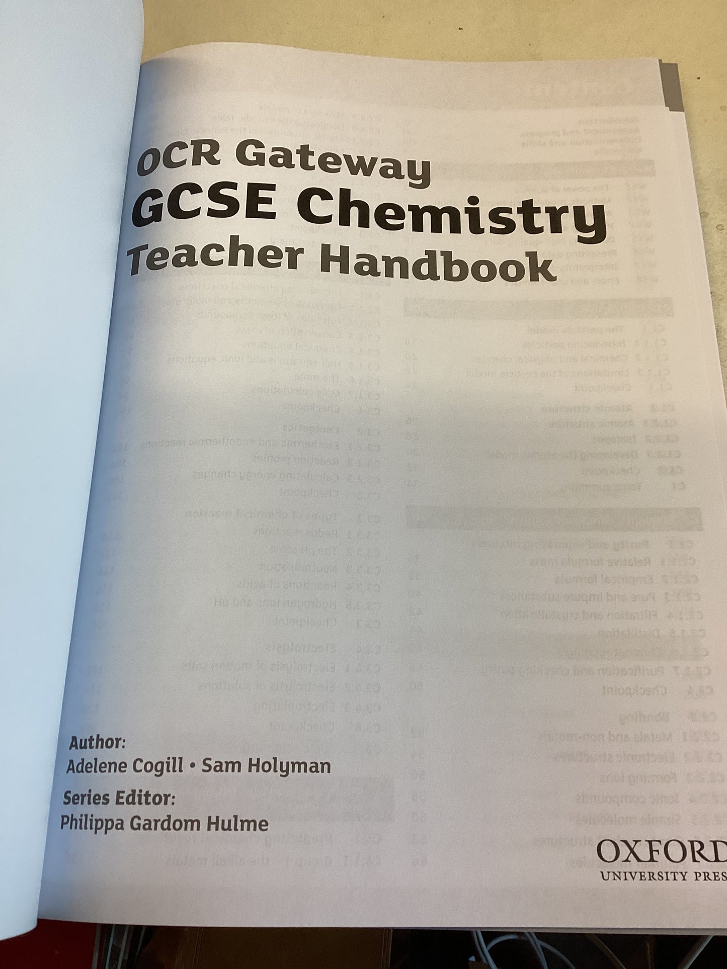 OCR Gateway GCSE Chemistry Teacher Handbook